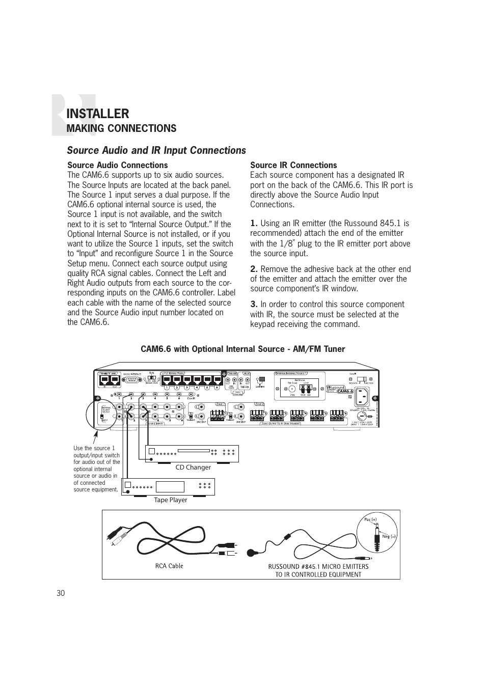 Installer | Russound CAM6.6T-S1 User Manual | Page 30 / 112