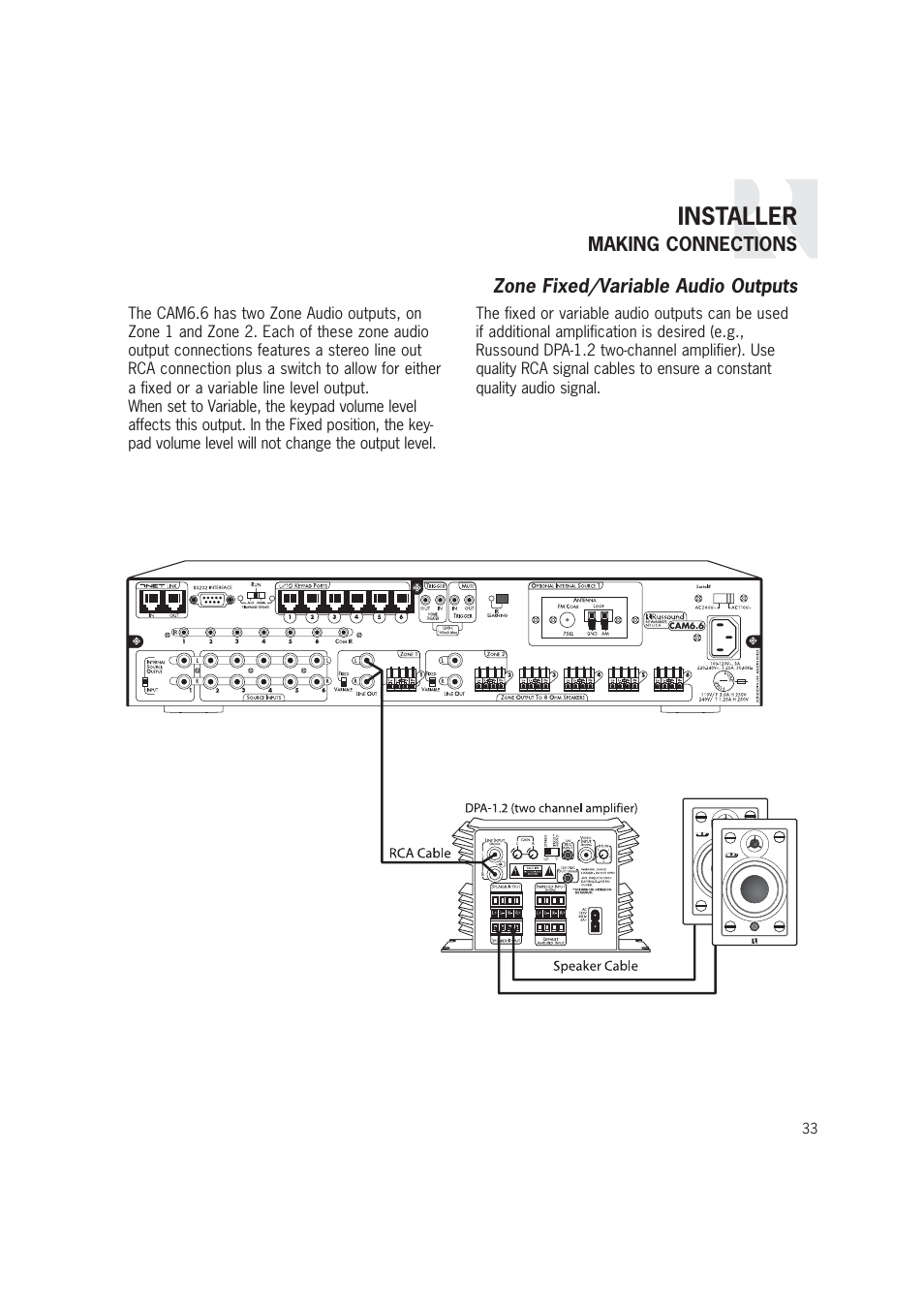 Installer | Russound CAM6.6T-S1 User Manual | Page 33 / 112