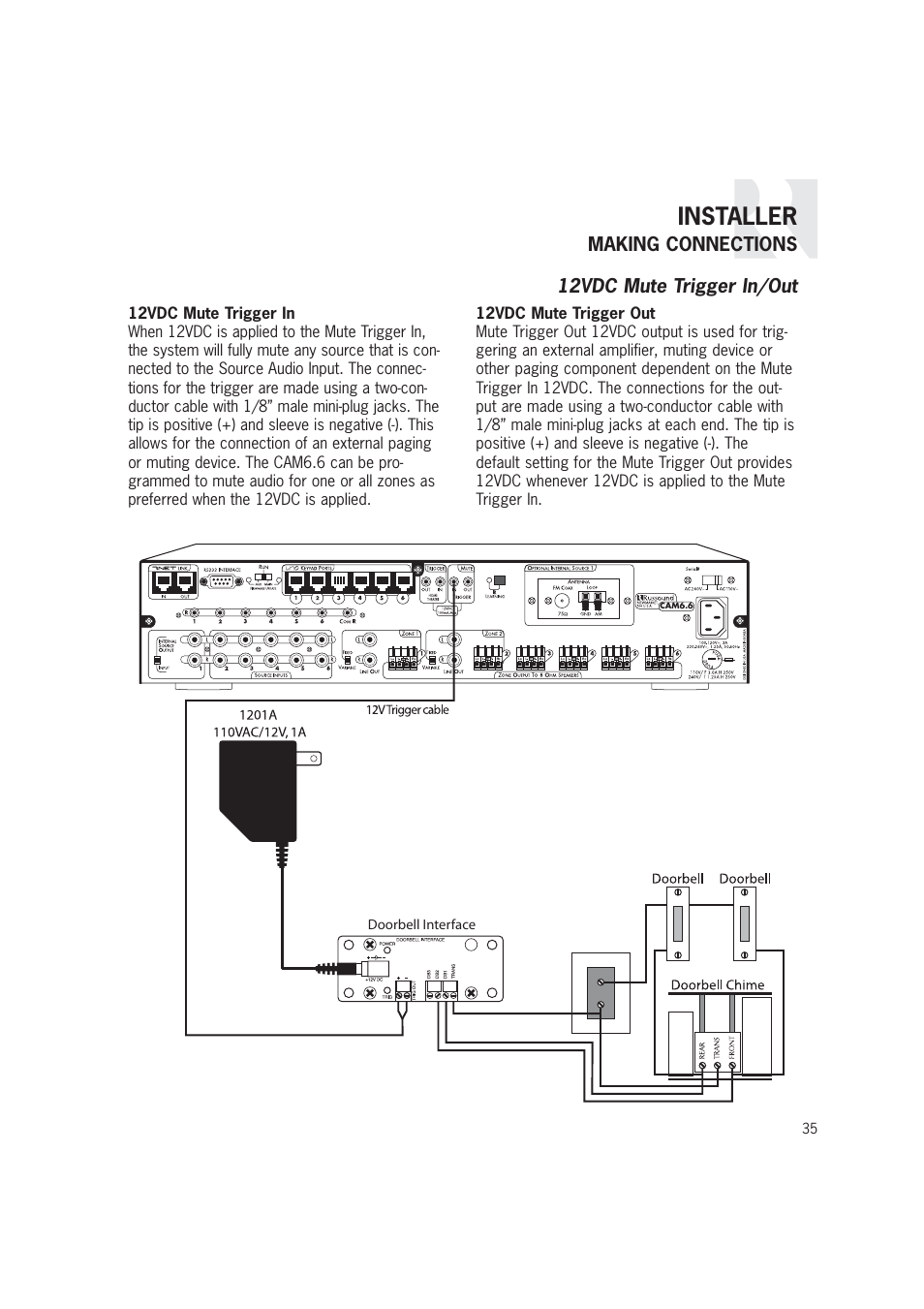 Installer | Russound CAM6.6T-S1 User Manual | Page 35 / 112