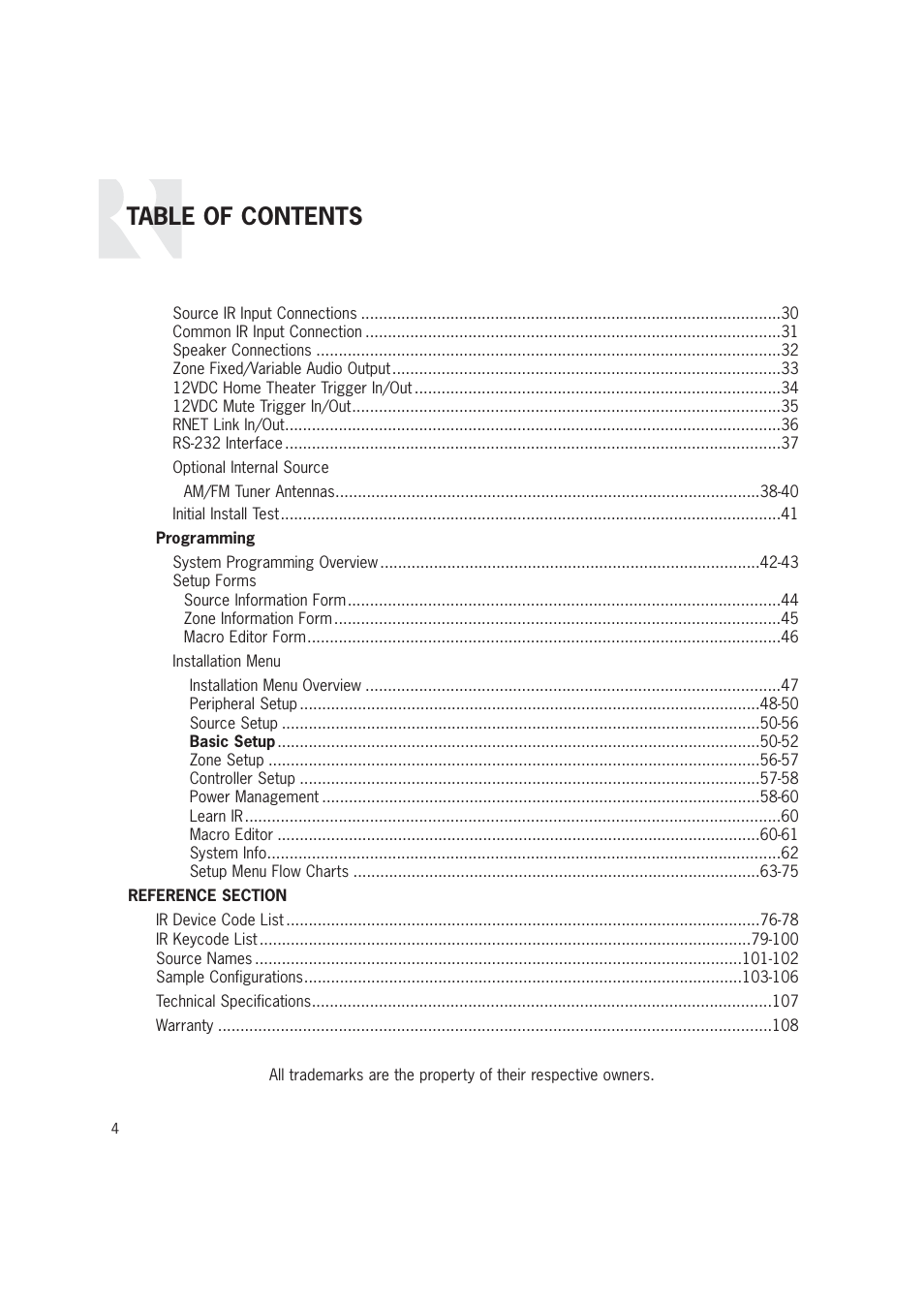 Russound CAM6.6T-S1 User Manual | Page 4 / 112