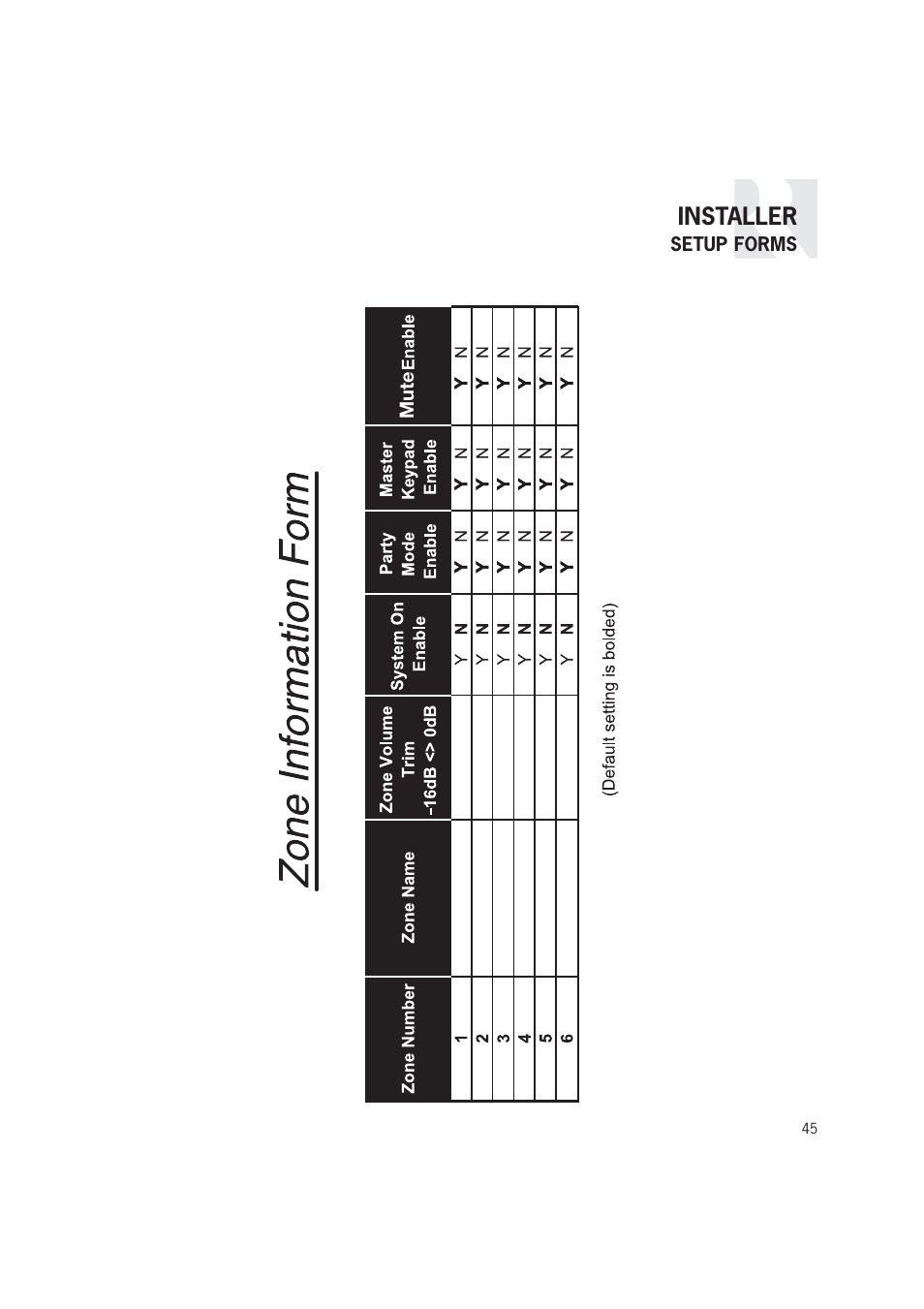 Installer | Russound CAM6.6T-S1 User Manual | Page 45 / 112