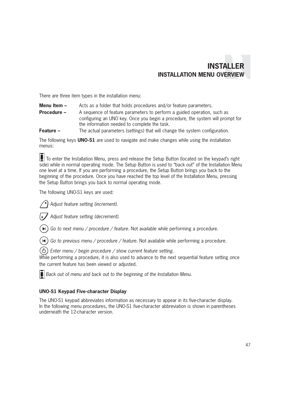 Installer | Russound CAM6.6T-S1 User Manual | Page 47 / 112