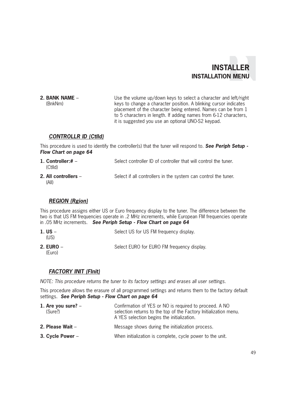 Installer | Russound CAM6.6T-S1 User Manual | Page 49 / 112