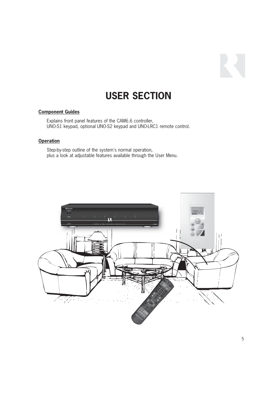 Mu te la st slee p info menu in pu t enter, Guide exit, Setu p | Un o vid dvd tv local source control | Russound CAM6.6T-S1 User Manual | Page 5 / 112