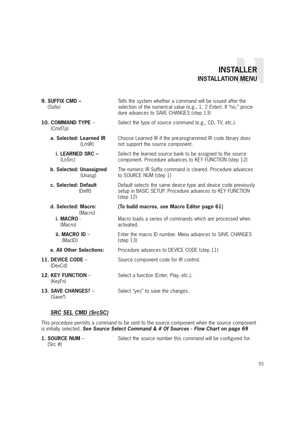 Installer | Russound CAM6.6T-S1 User Manual | Page 55 / 112