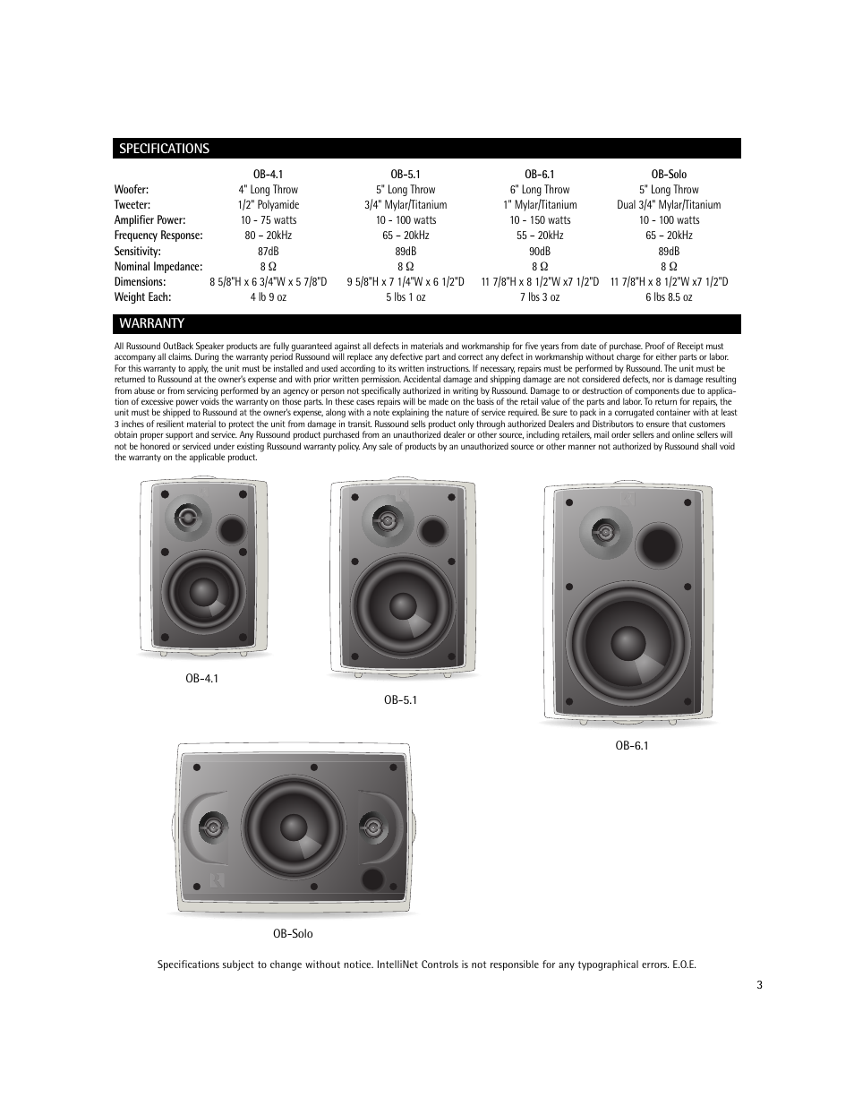 Russound Speakers User Manual | Page 3 / 4