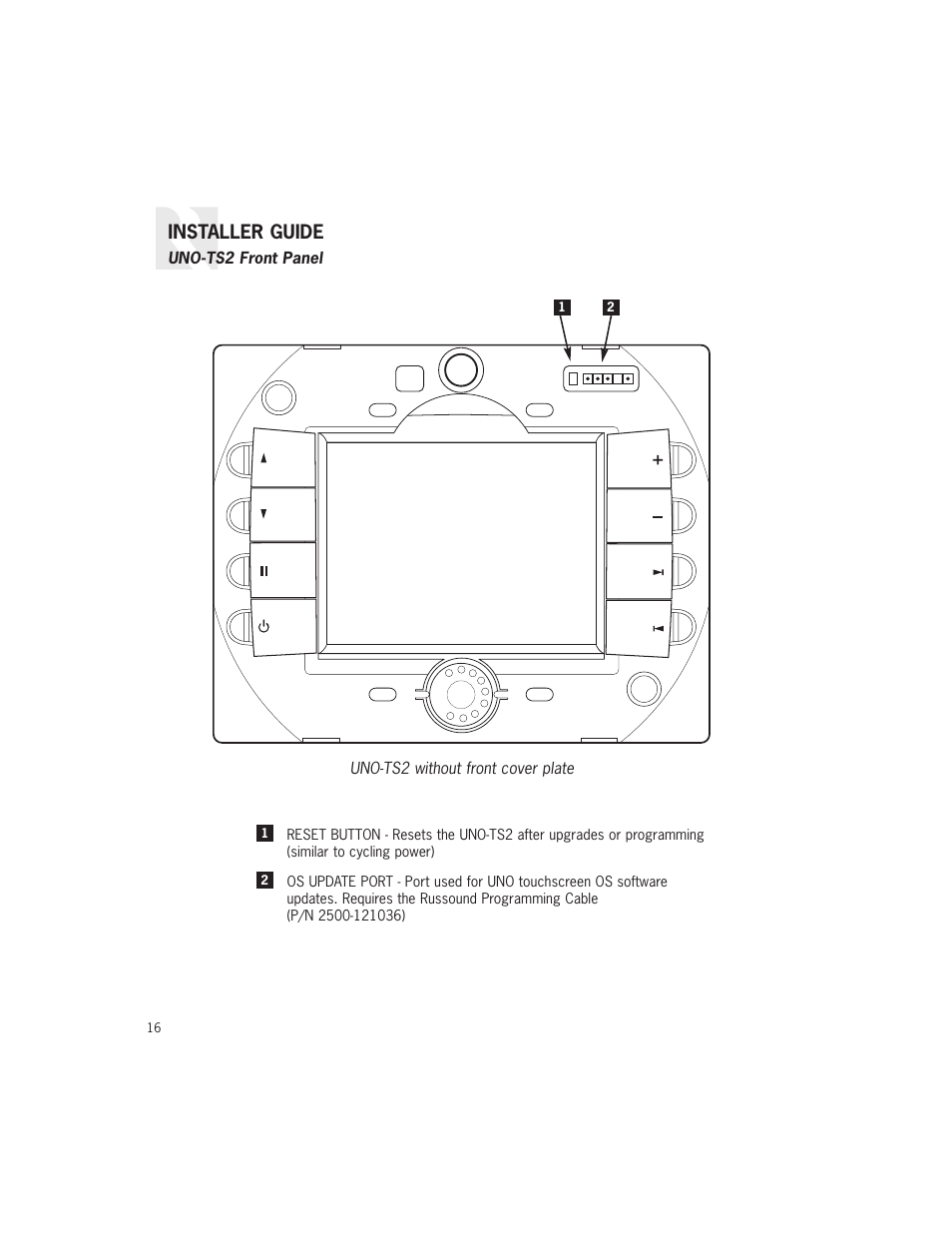 Installer guide | Russound UNO-TS2 User Manual | Page 16 / 28