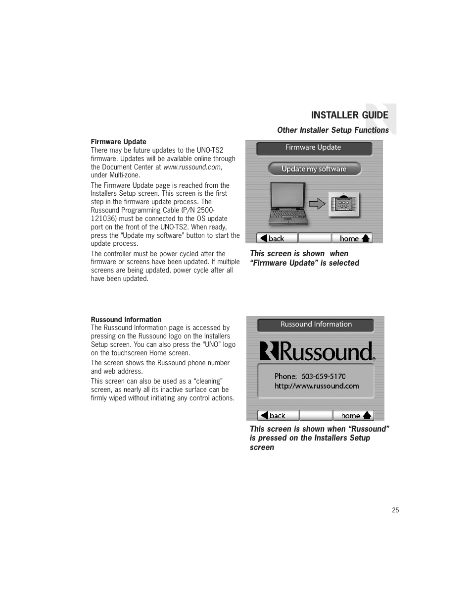 Russound UNO-TS2 User Manual | Page 25 / 28