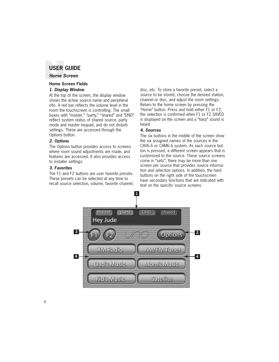 User guide | Russound UNO-TS2 User Manual | Page 6 / 28