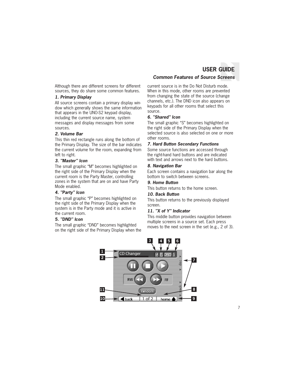 User guide | Russound UNO-TS2 User Manual | Page 7 / 28