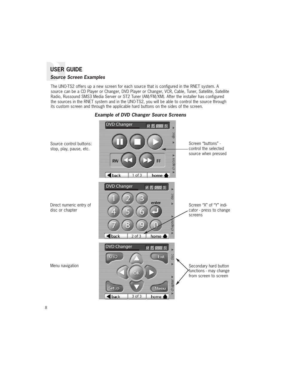 User guide | Russound UNO-TS2 User Manual | Page 8 / 28