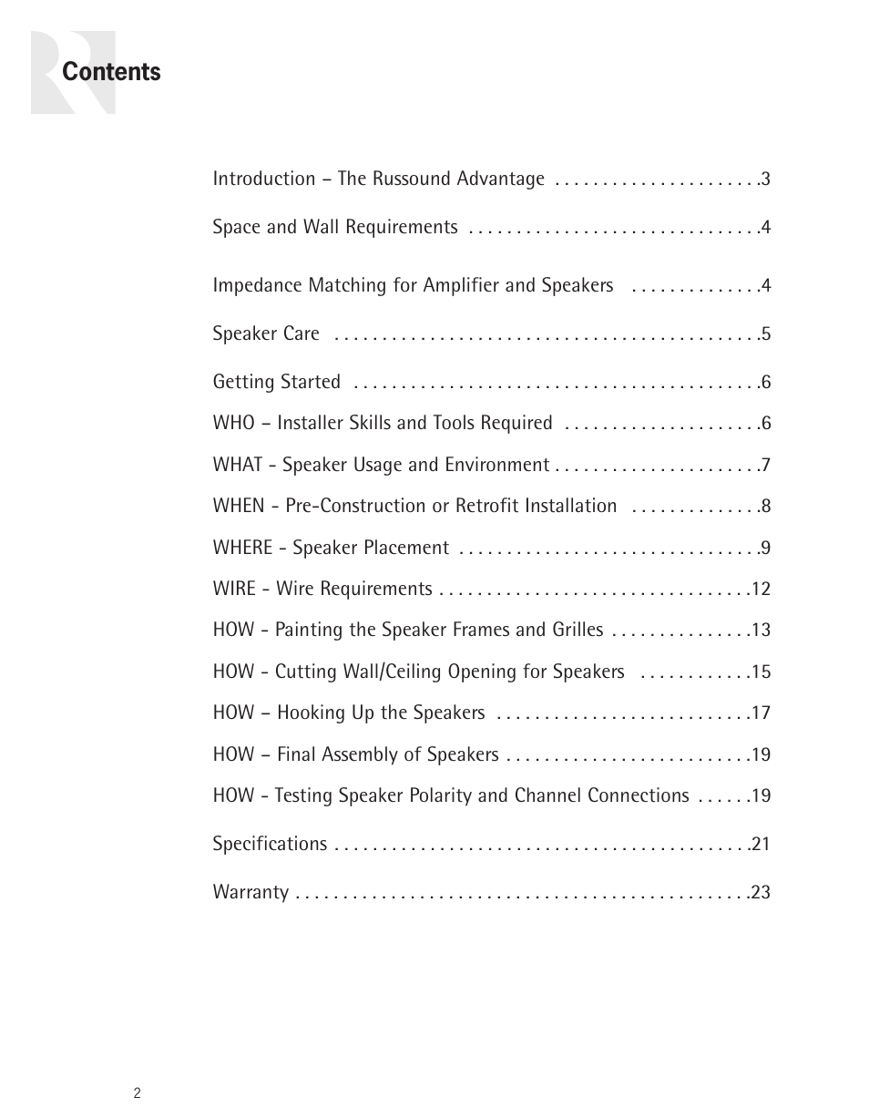 Russound Advantage Series User Manual | Page 2 / 24