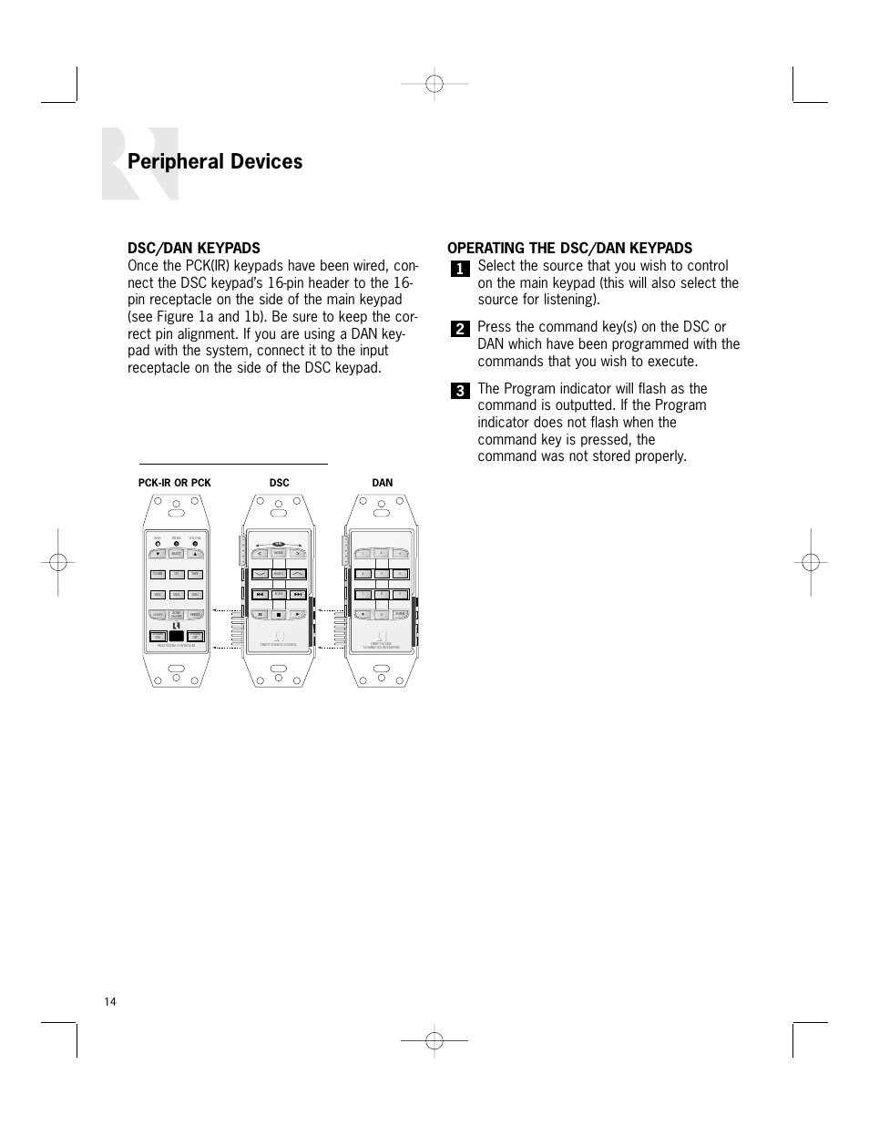 Peripheral devices, Figure 13 – dsc and dan docking | Russound PR-4Zi User Manual | Page 14 / 24
