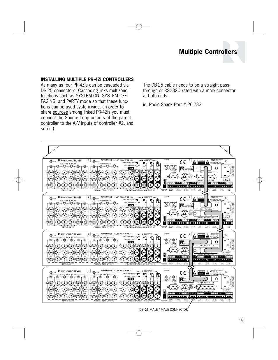 Multiple controllers | Russound PR-4Zi User Manual | Page 19 / 24
