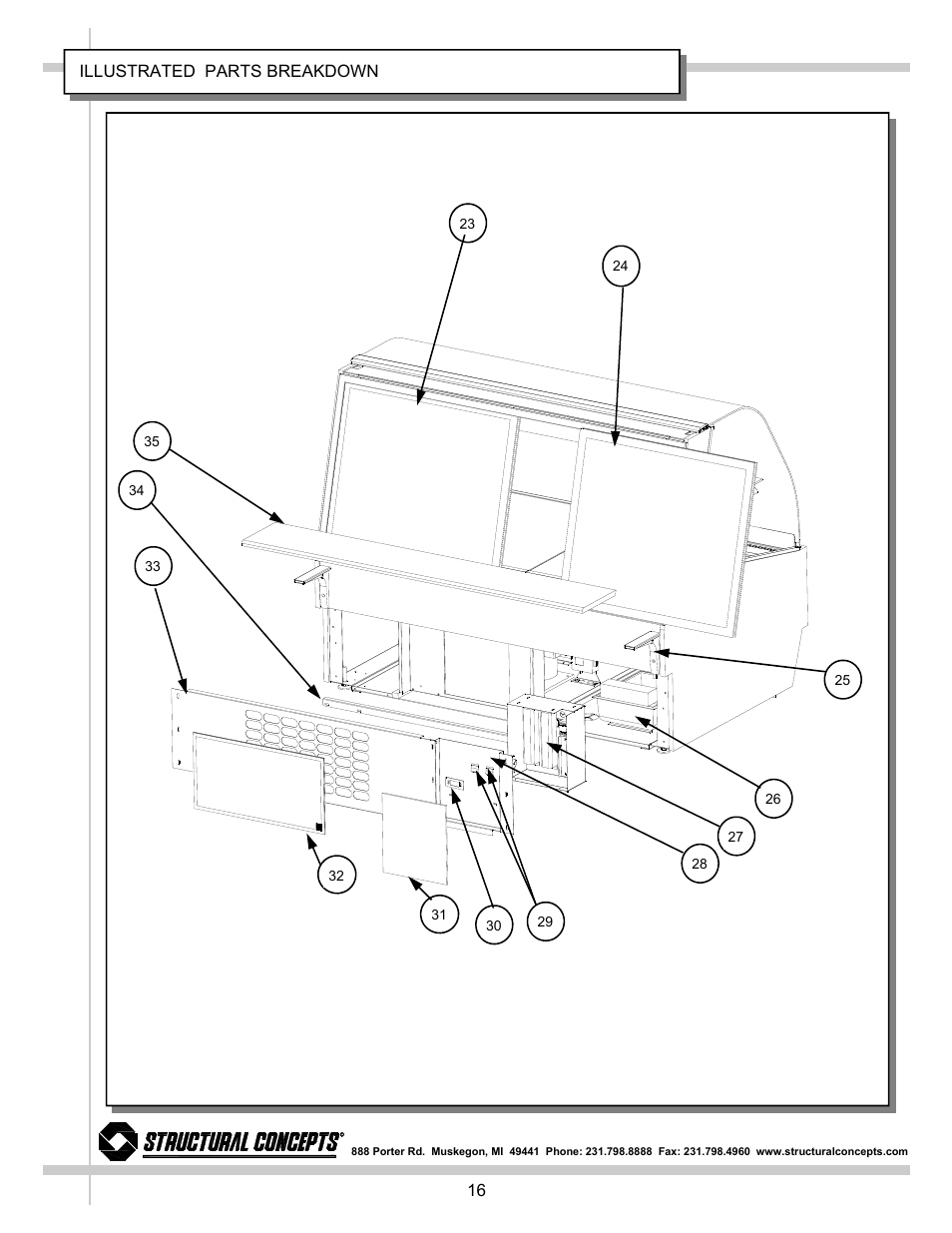 16 illustrated parts breakdown | Renaissance Group RB5C7748RR User Manual | Page 16 / 25