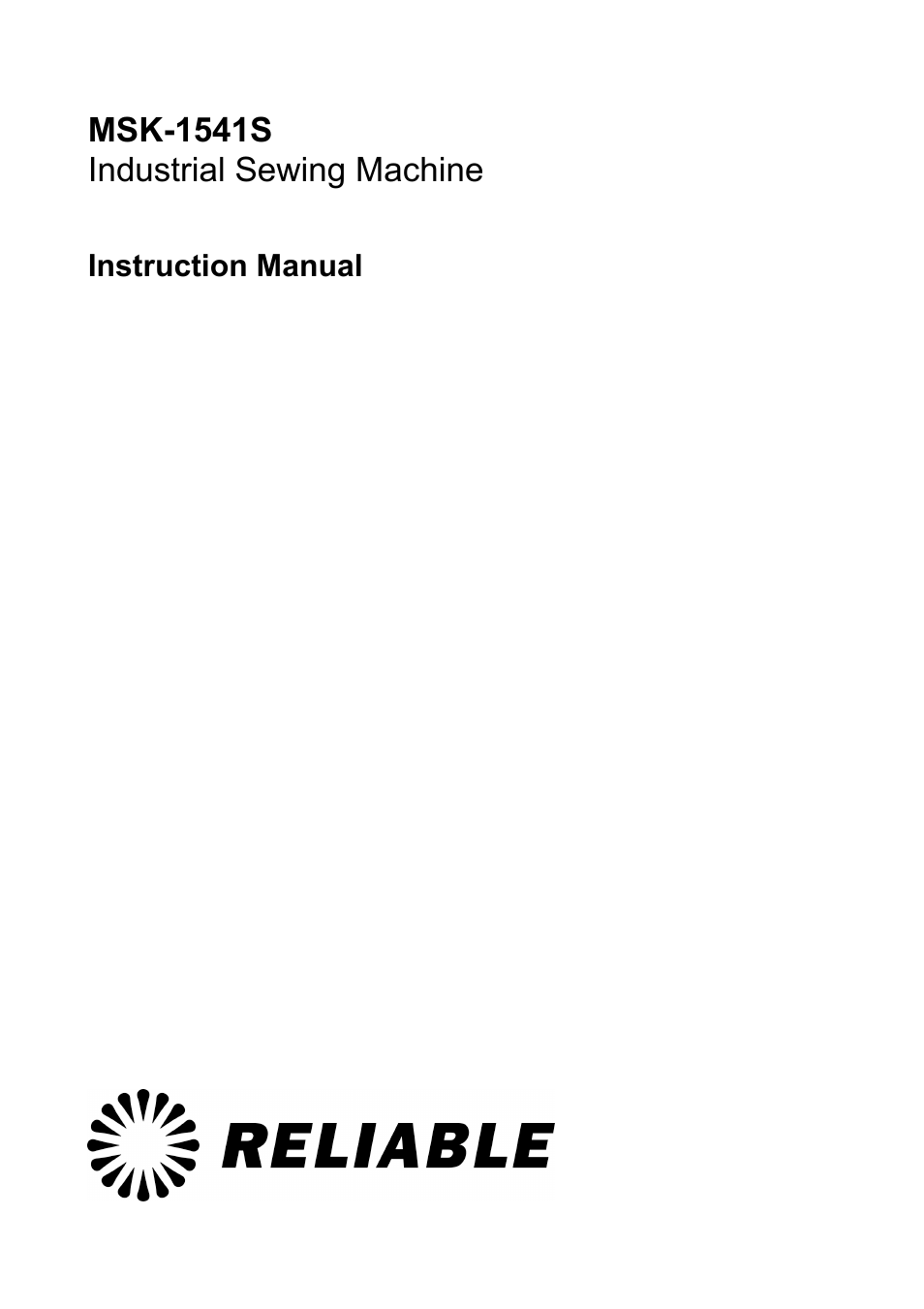 Reliable MSK-1541S User Manual | 30 pages