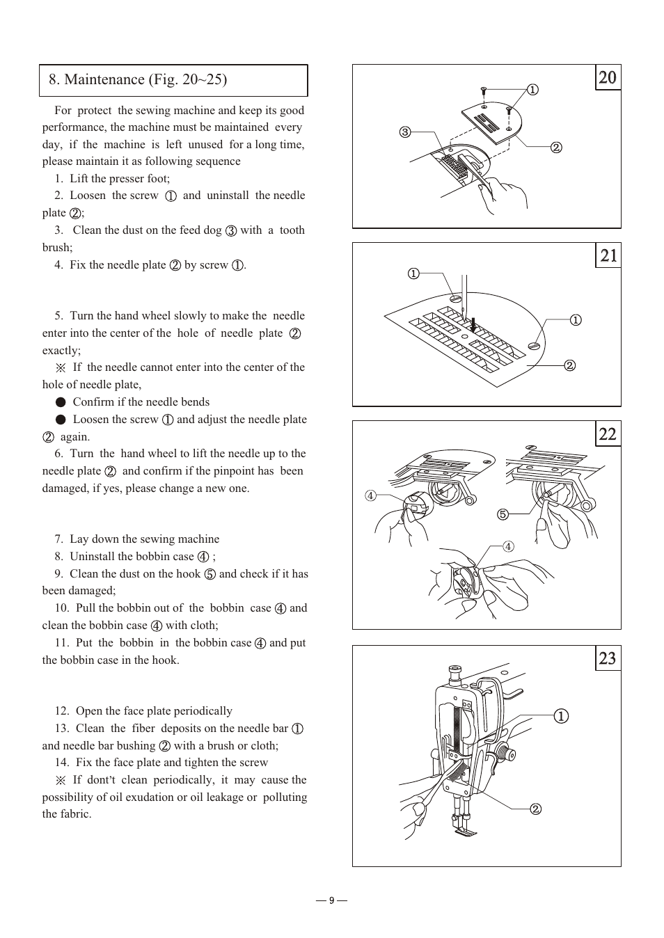 Т³гж 11, Maintenance (fig. 20~25) | Reliable MSK-8900M User Manual | Page 12 / 34