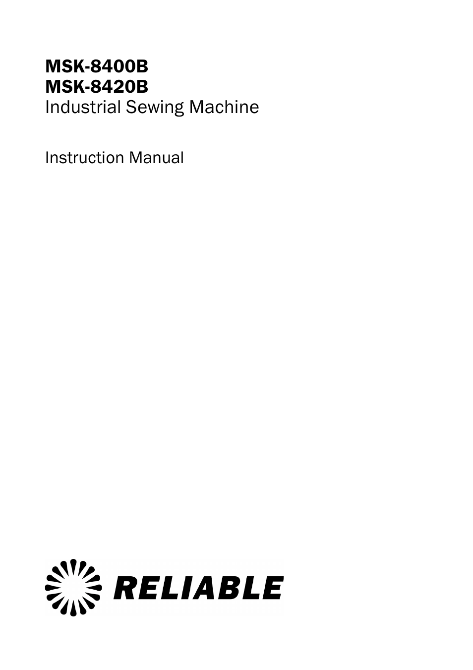 Reliable MSK-8420B User Manual | 59 pages