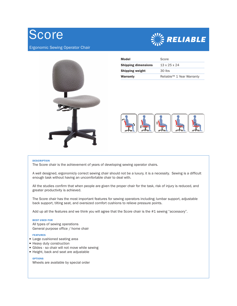 Reliable Score User Manual | 1 page