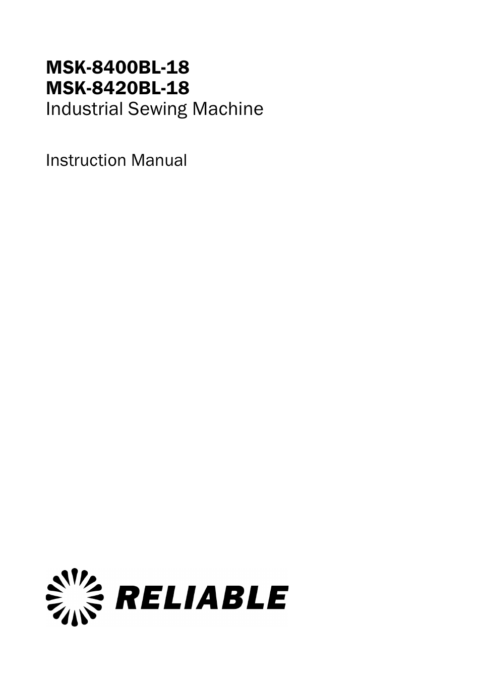 Reliable MSK-8400BL-18 User Manual | 38 pages
