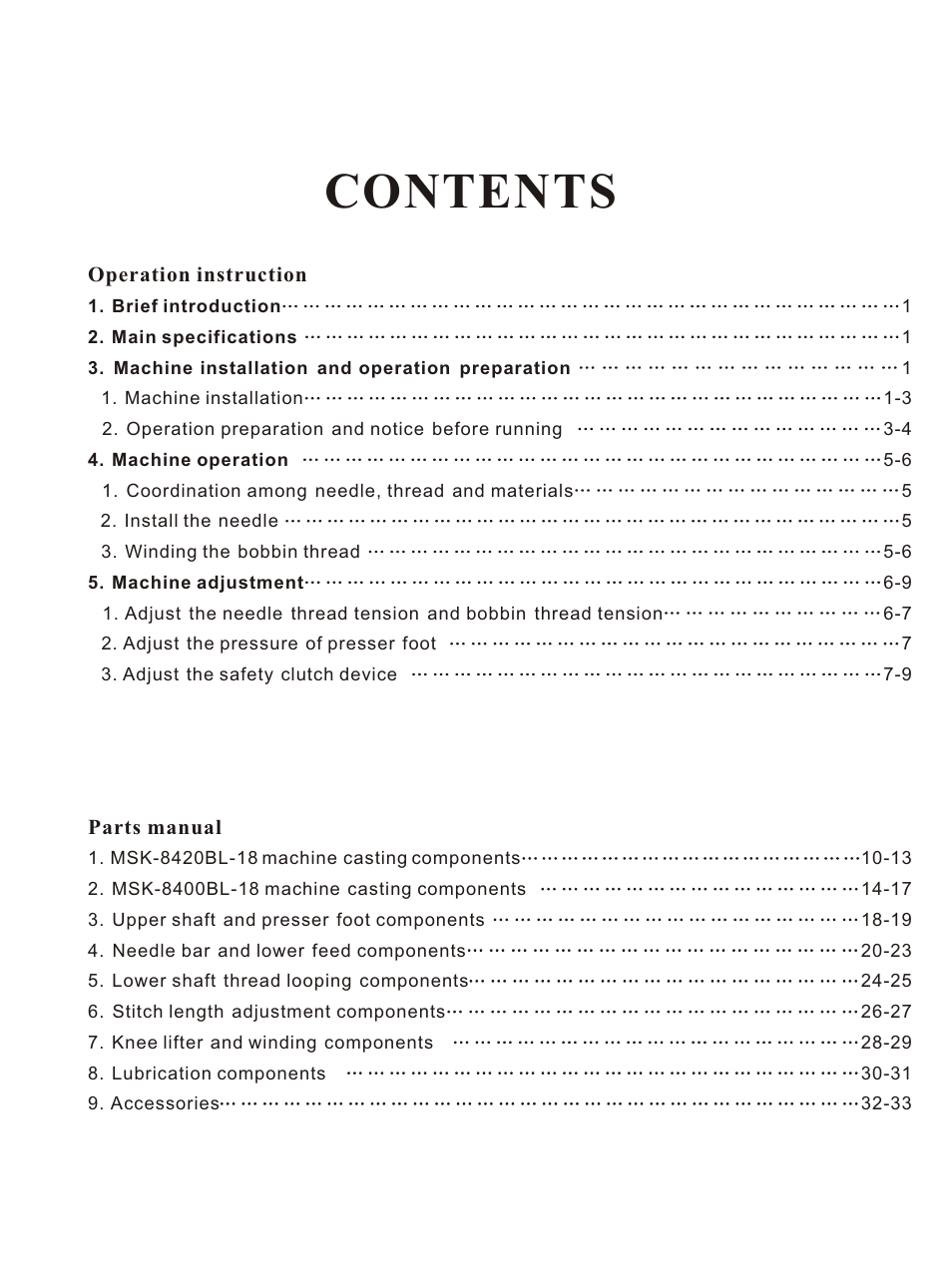 Reliable MSK-8400BL-18 User Manual | Page 2 / 38