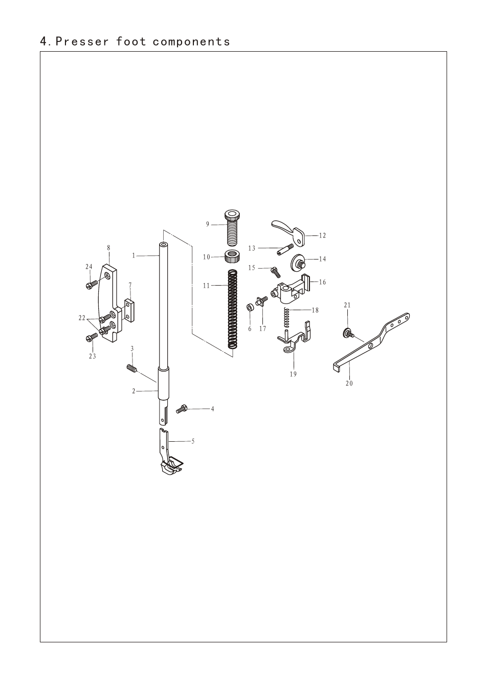 页面 17, Presser foot components | Reliable MSK-1341B User Manual | Page 18 / 33