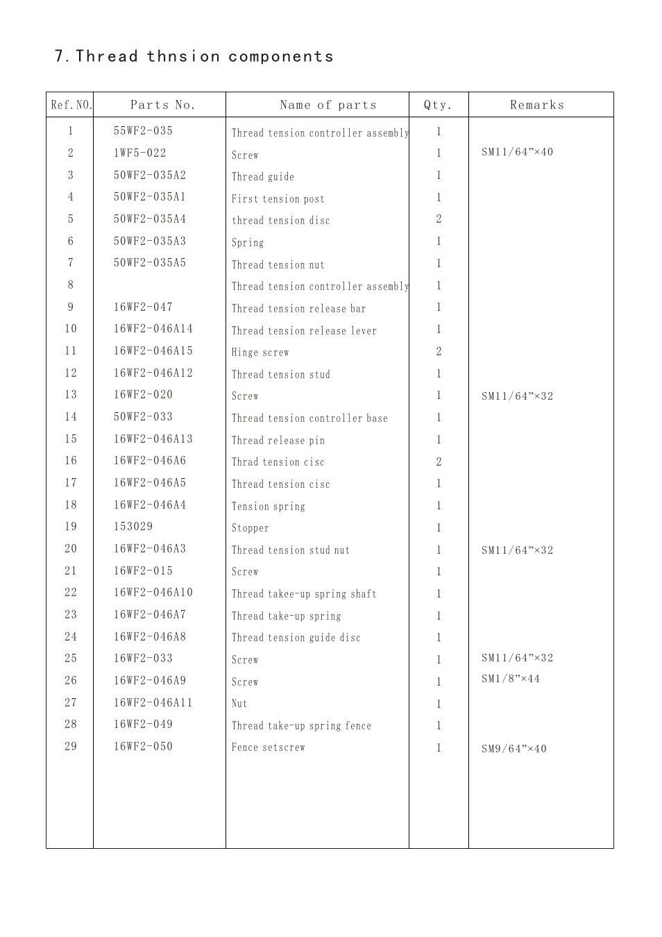 页面 24, Thread thnsion components | Reliable MSK-1341B User Manual | Page 25 / 33