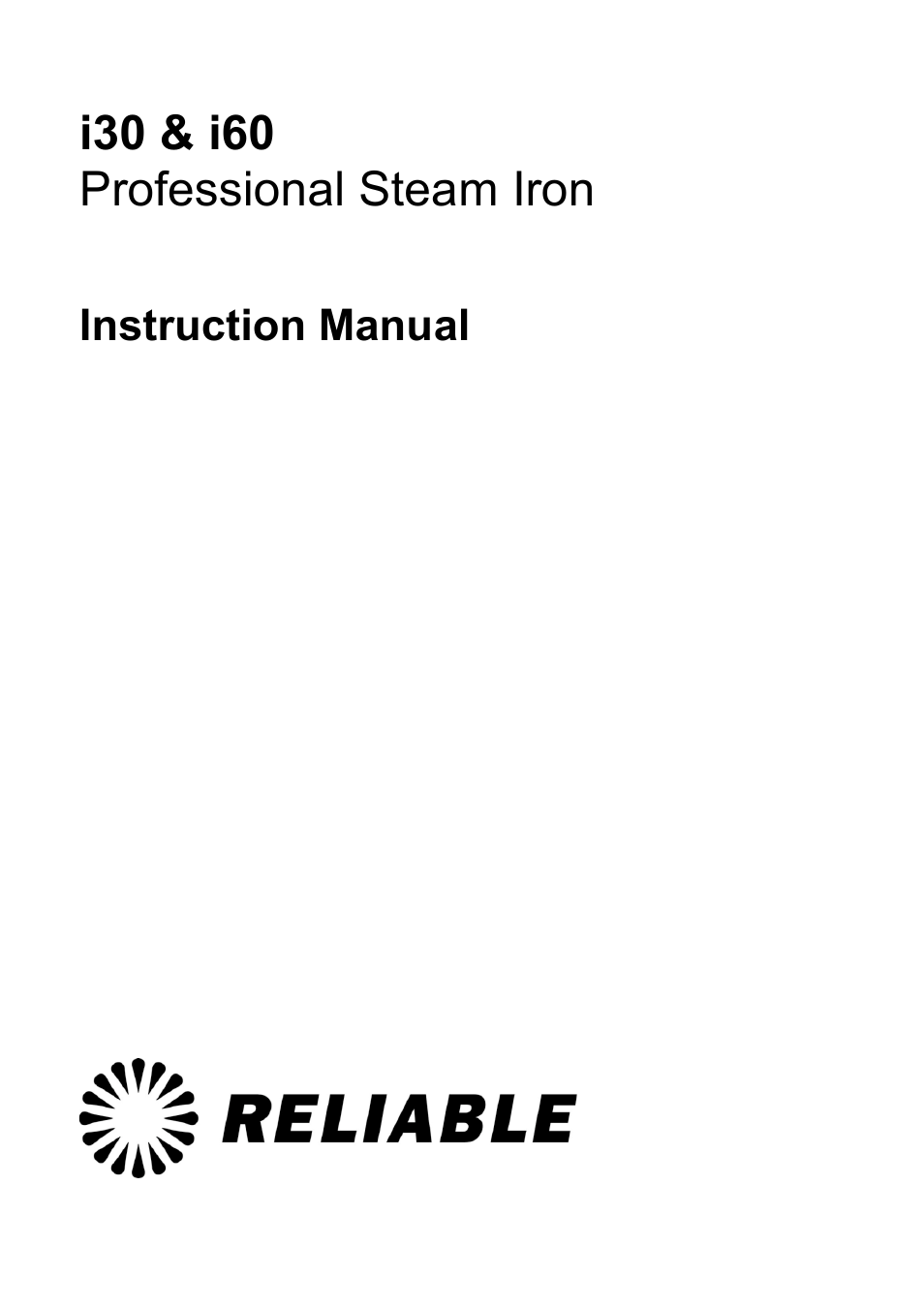 Reliable I60 User Manual | 20 pages