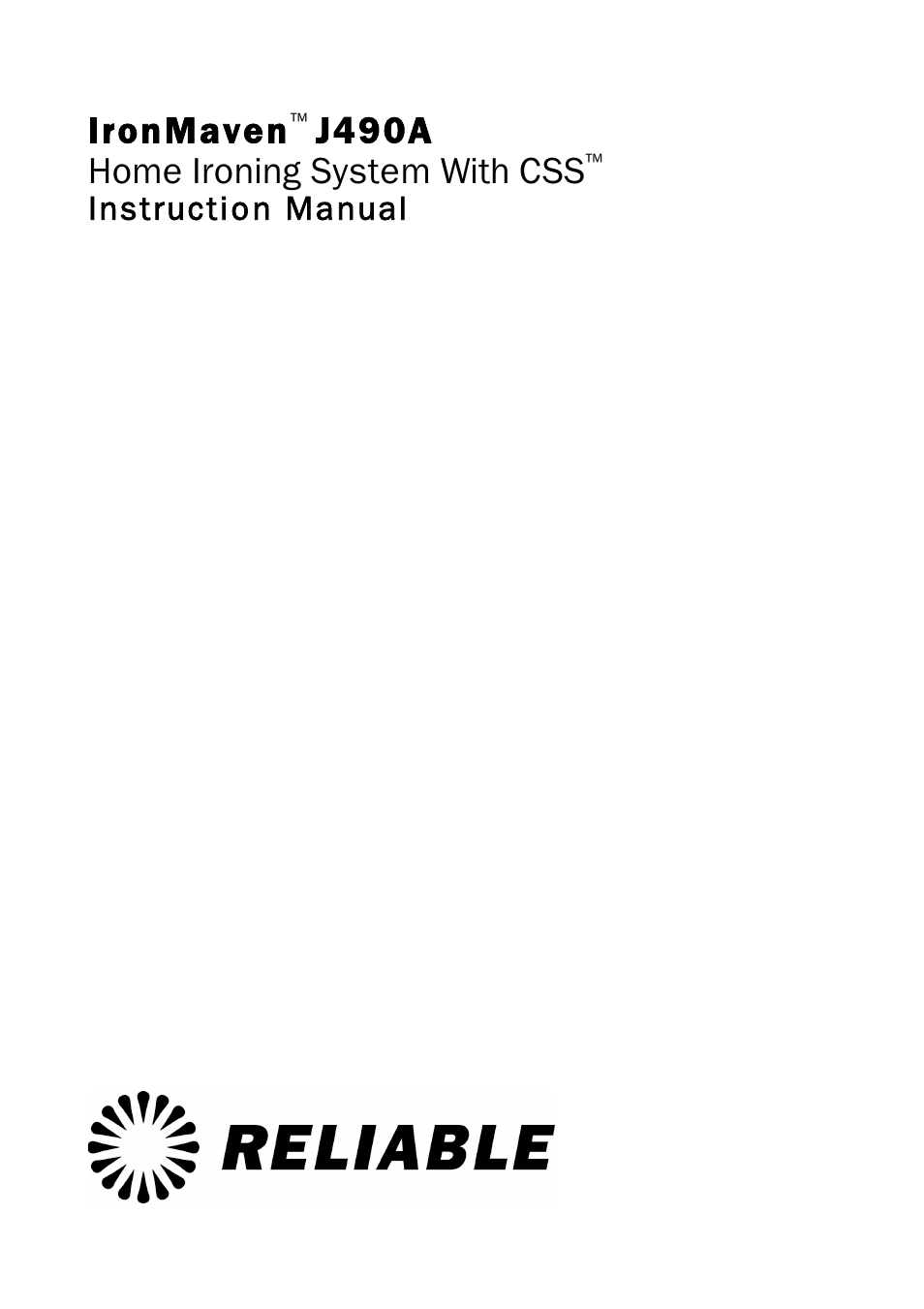 Reliable J490A User Manual | 9 pages