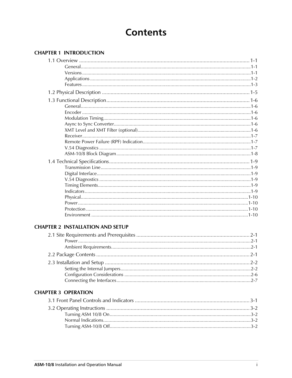 Content, Rqwhqwv | RAD Data comm ASM-10/8 User Manual | Page 11 / 50