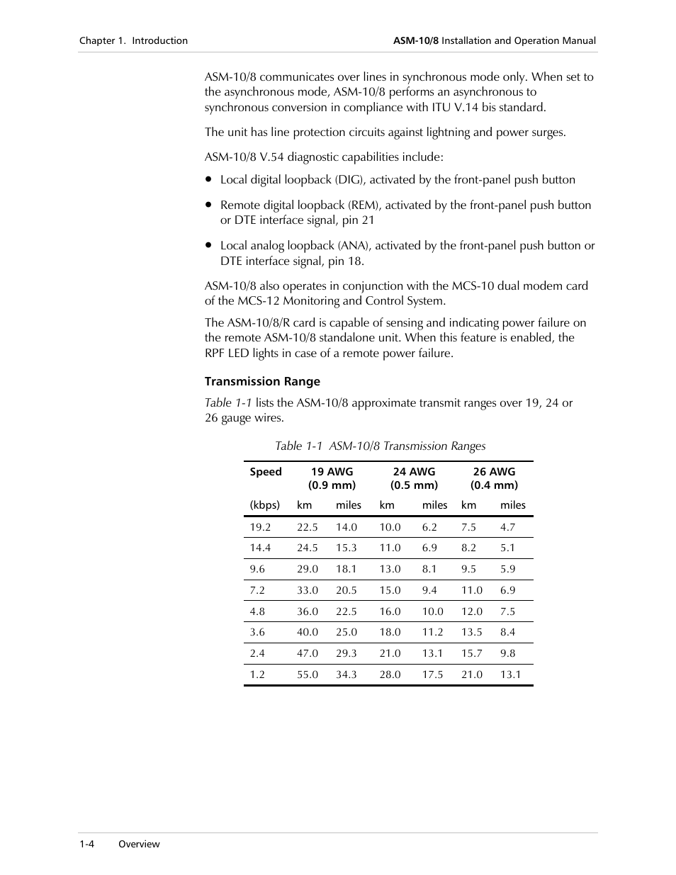 RAD Data comm ASM-10/8 User Manual | Page 18 / 50