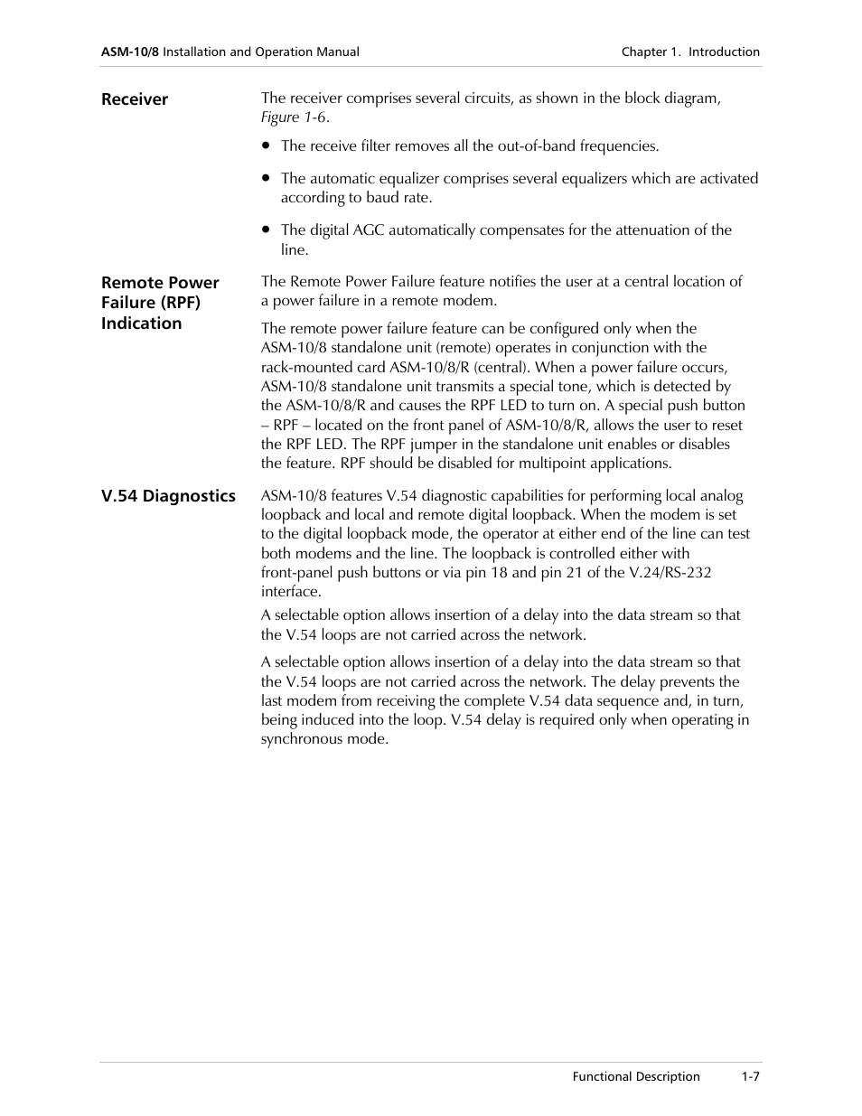 RAD Data comm ASM-10/8 User Manual | Page 21 / 50