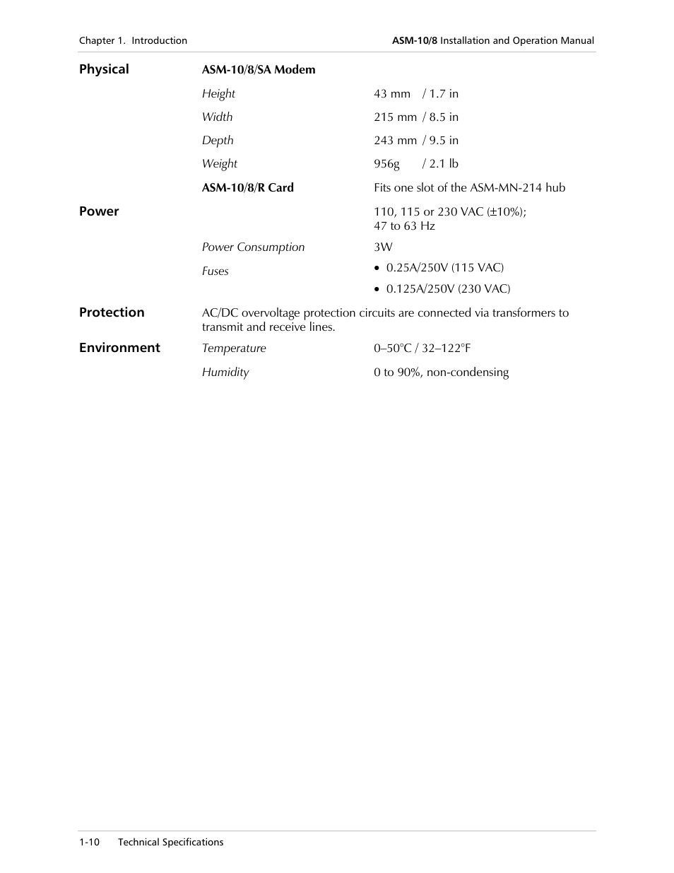 RAD Data comm ASM-10/8 User Manual | Page 24 / 50