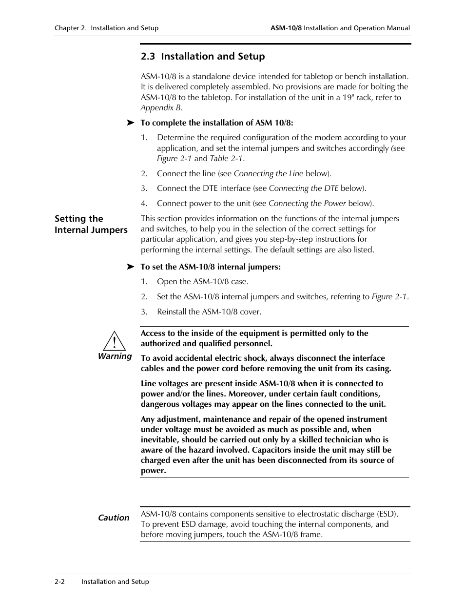 RAD Data comm ASM-10/8 User Manual | Page 26 / 50