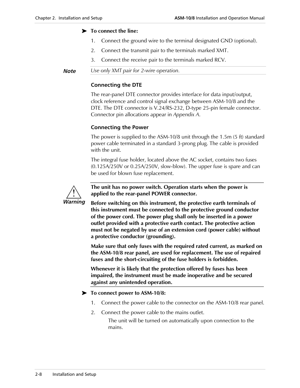 RAD Data comm ASM-10/8 User Manual | Page 32 / 50