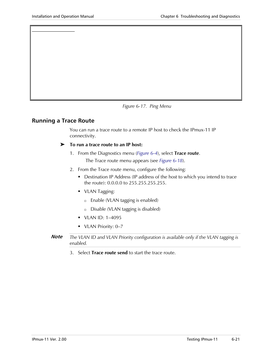 Running a trace route | RAD Data comm IPmux-11 User Manual | Page 119 / 148