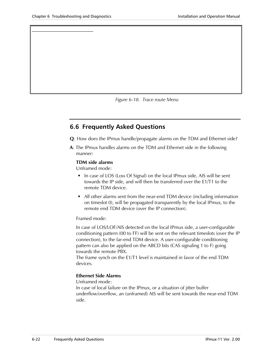 6 frequently asked questions | RAD Data comm IPmux-11 User Manual | Page 120 / 148
