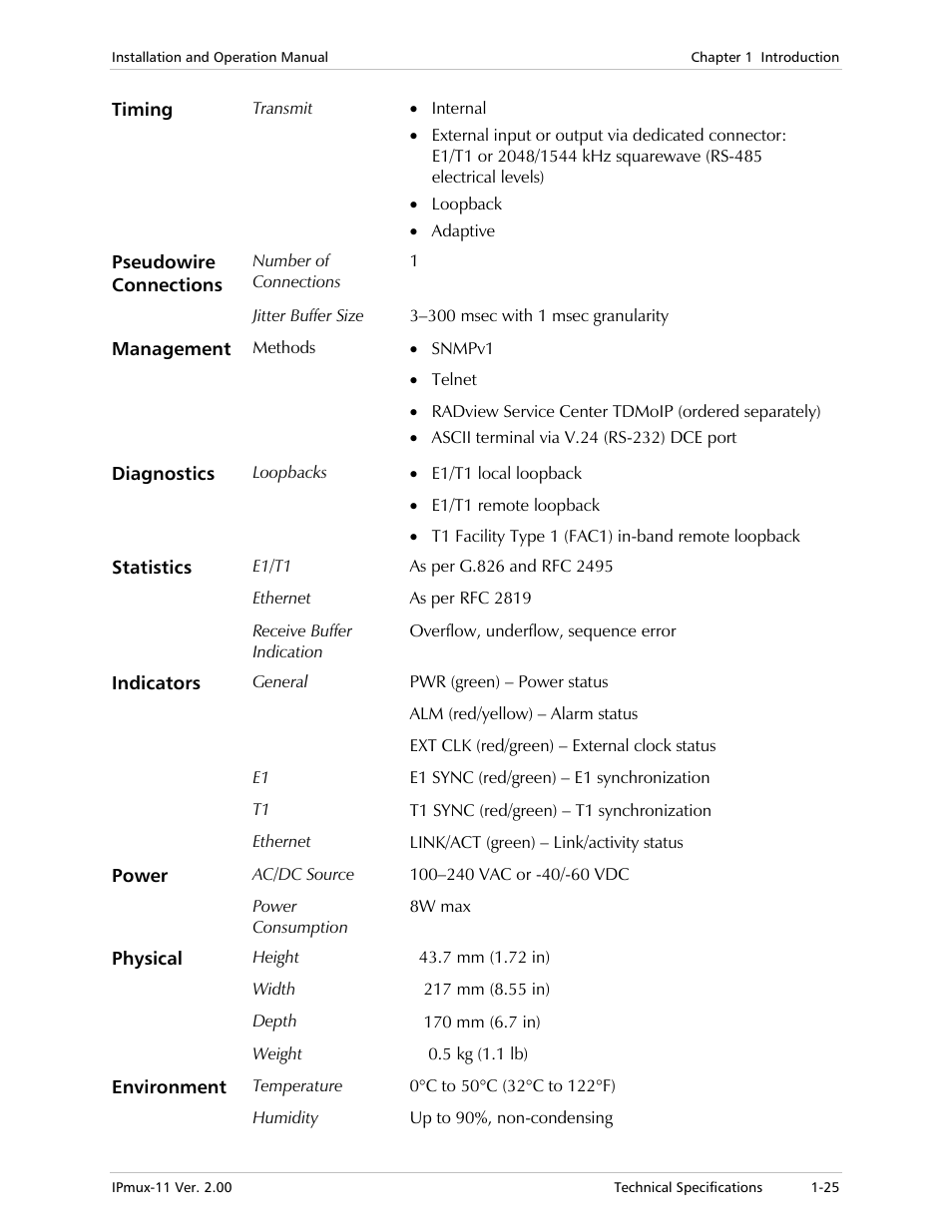 RAD Data comm IPmux-11 User Manual | Page 39 / 148