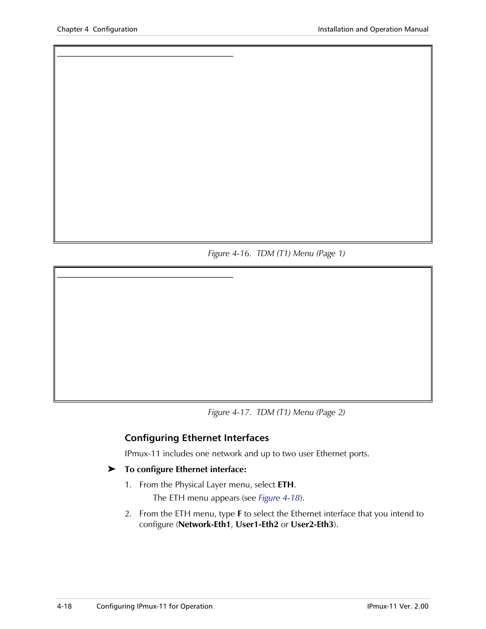 Configuring ethernet interfaces | RAD Data comm IPmux-11 User Manual | Page 76 / 148