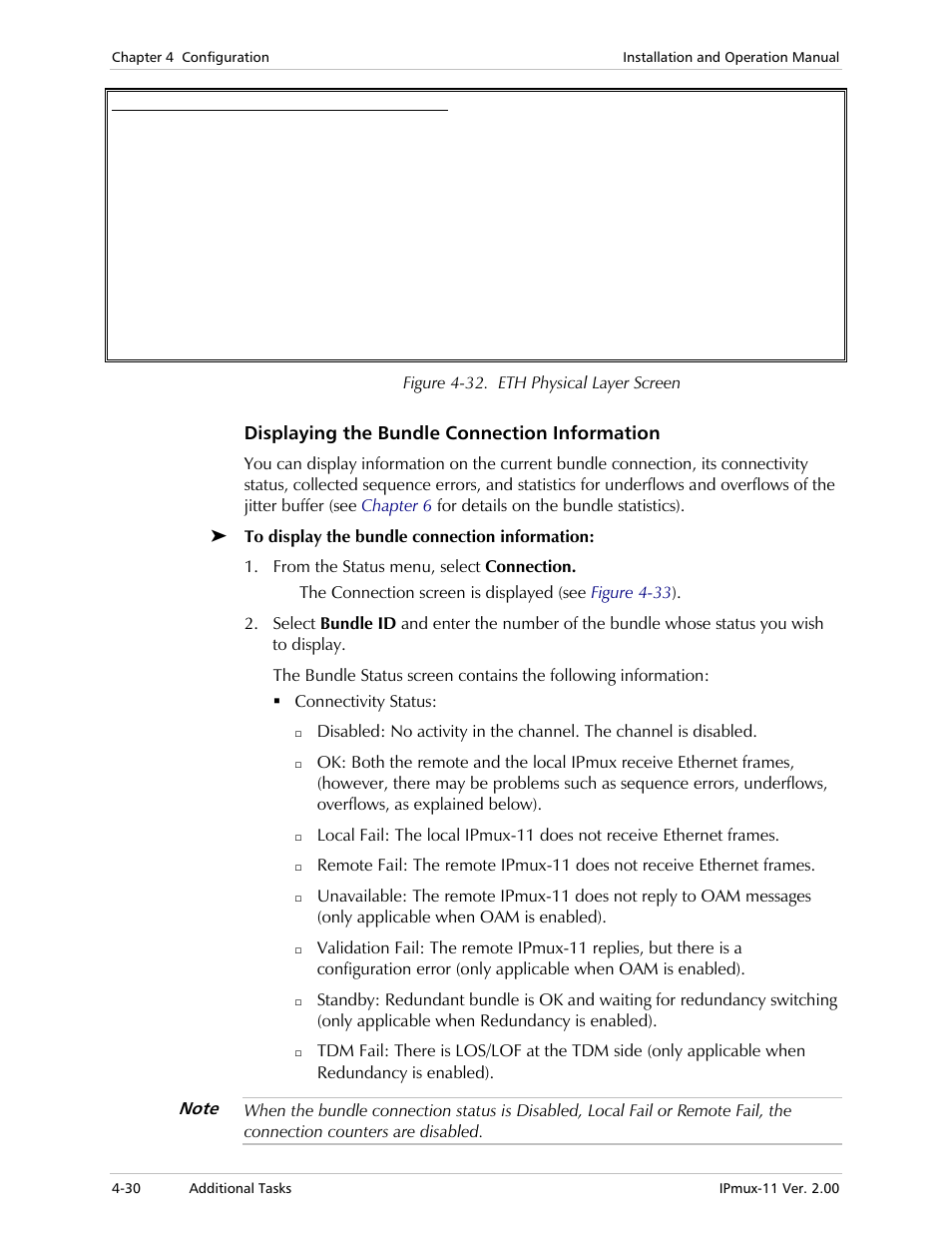 Displaying the bundle connection information | RAD Data comm IPmux-11 User Manual | Page 88 / 148