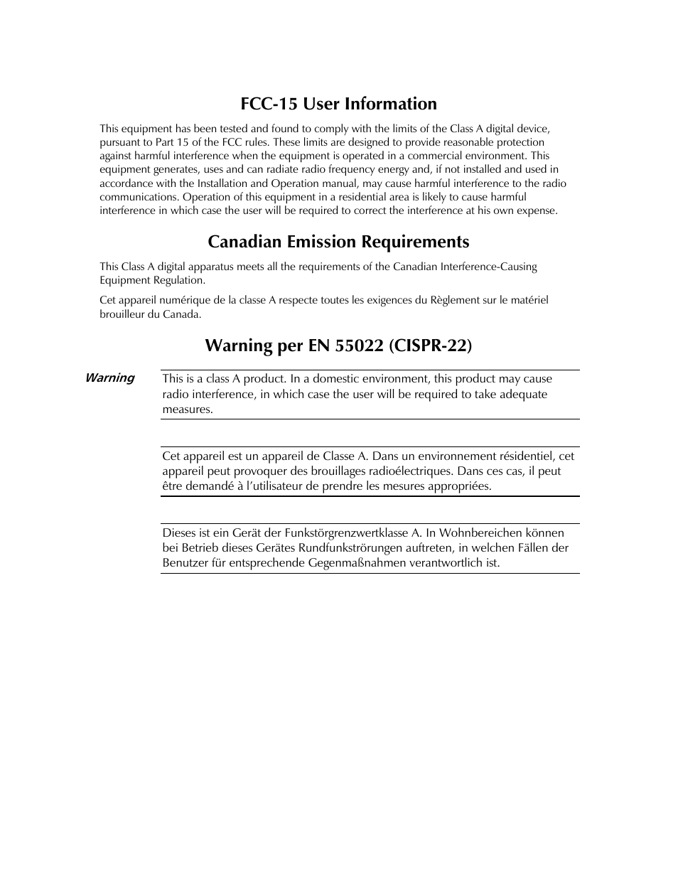 Fcc-15 user information, Canadian emission requirements | RAD Data comm IPmux-11 User Manual | Page 9 / 148