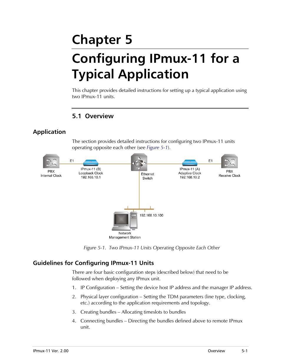 1 overview, Application, Guidelines for configuring ipmux-11 units | RAD Data comm IPmux-11 User Manual | Page 93 / 148