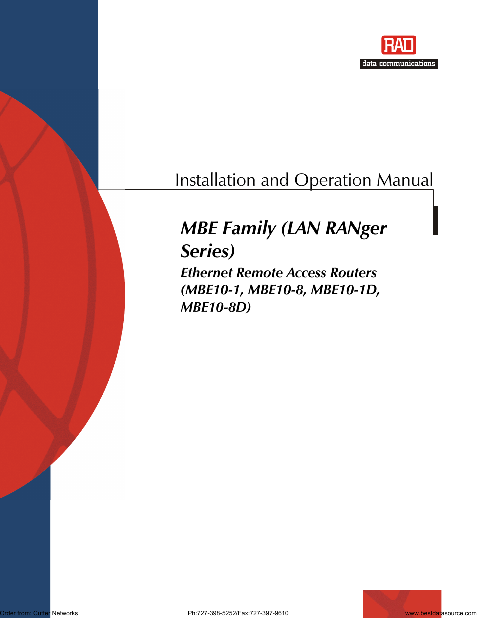 RAD Data comm MBE10-1D User Manual | 58 pages