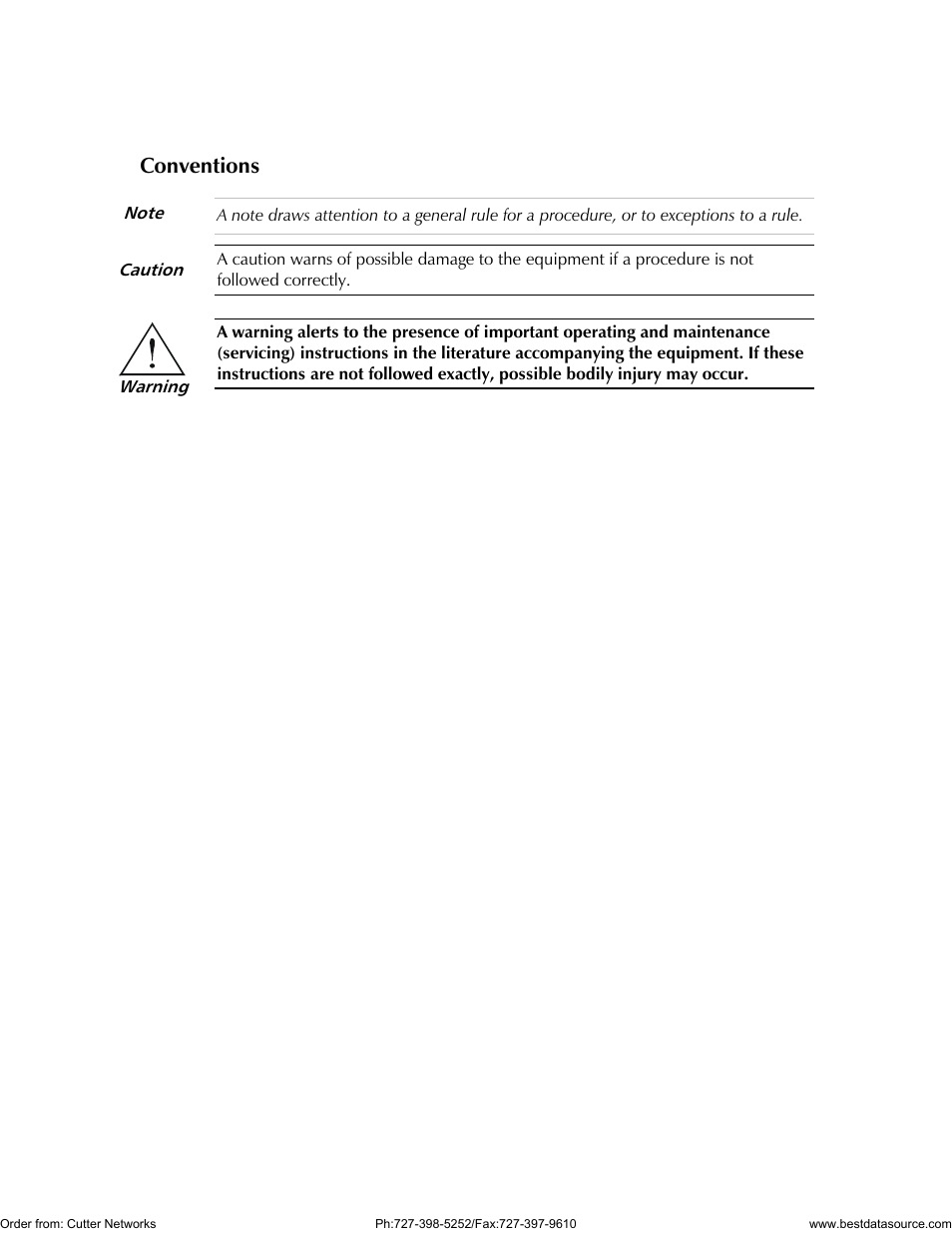 Conventions | RAD Data comm MBE10-1D User Manual | Page 11 / 58