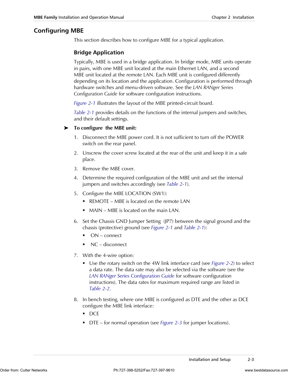 Configuring mbe | RAD Data comm MBE10-1D User Manual | Page 29 / 58