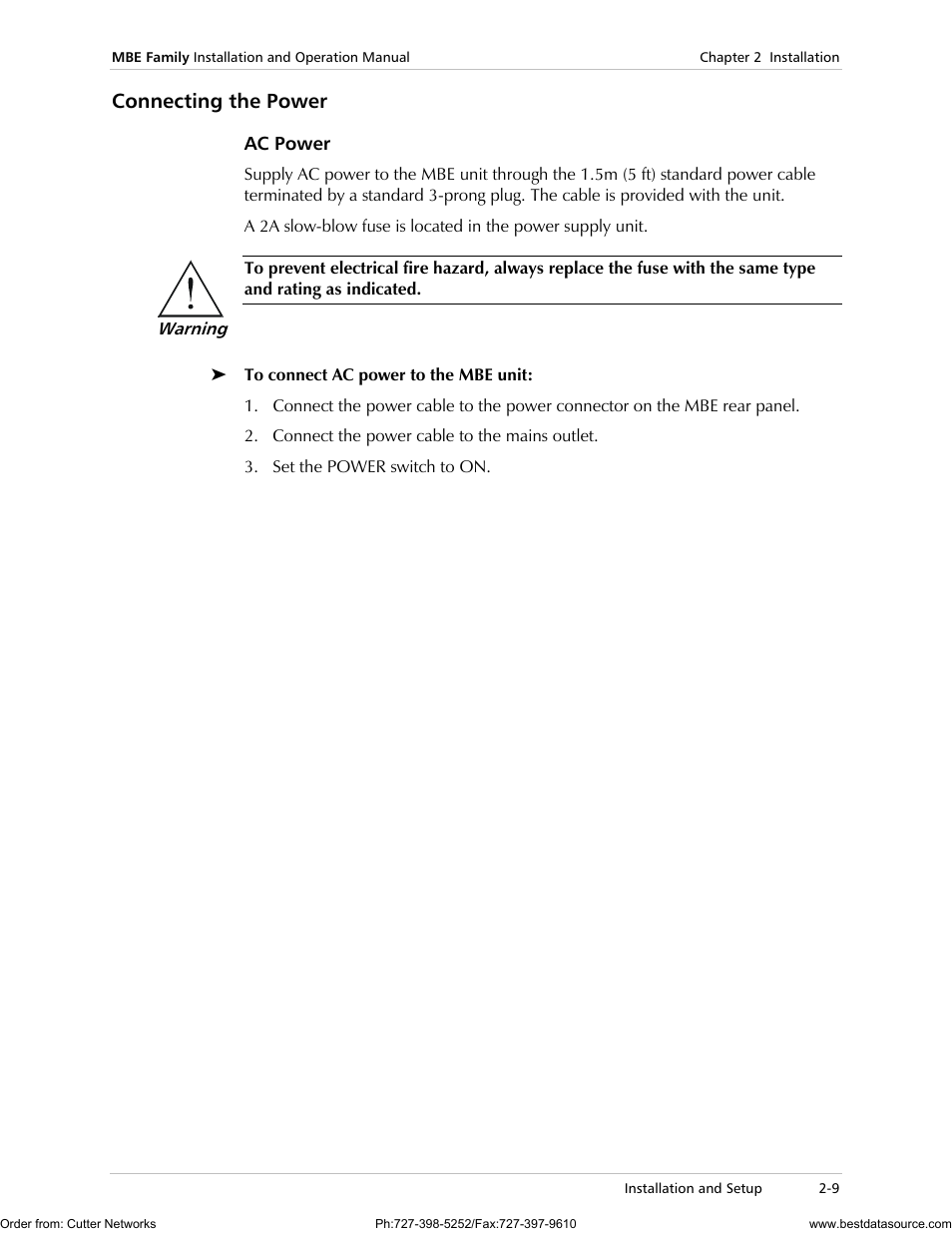 Connecting the power | RAD Data comm MBE10-1D User Manual | Page 35 / 58