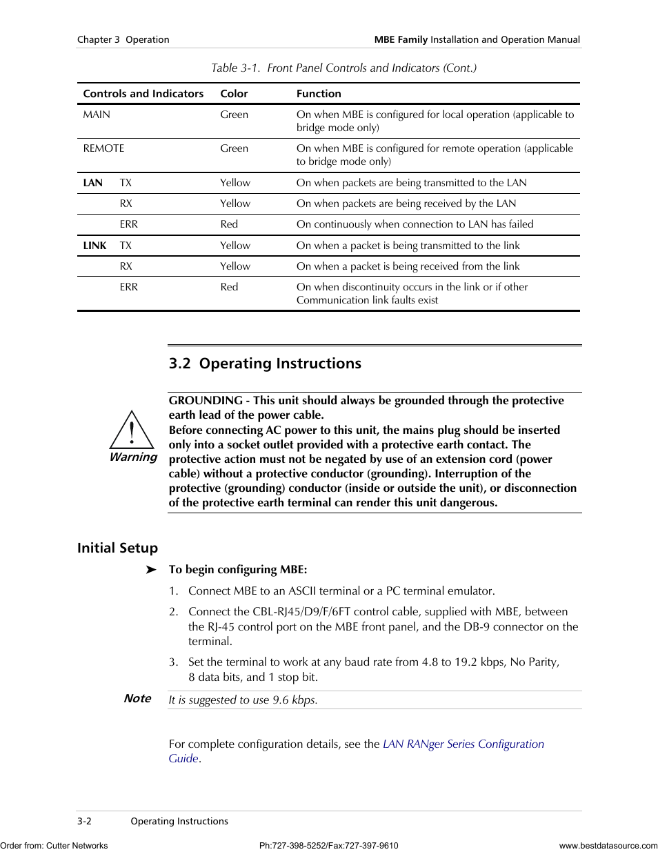 Operating instructions, Initial setup, 2 operating instructions | RAD Data comm MBE10-1D User Manual | Page 38 / 58