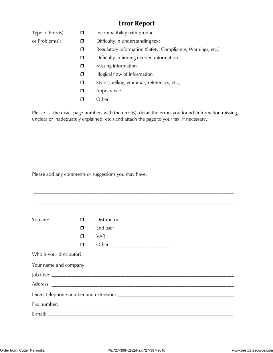 Error report | RAD Data comm MBE10-1D User Manual | Page 55 / 58