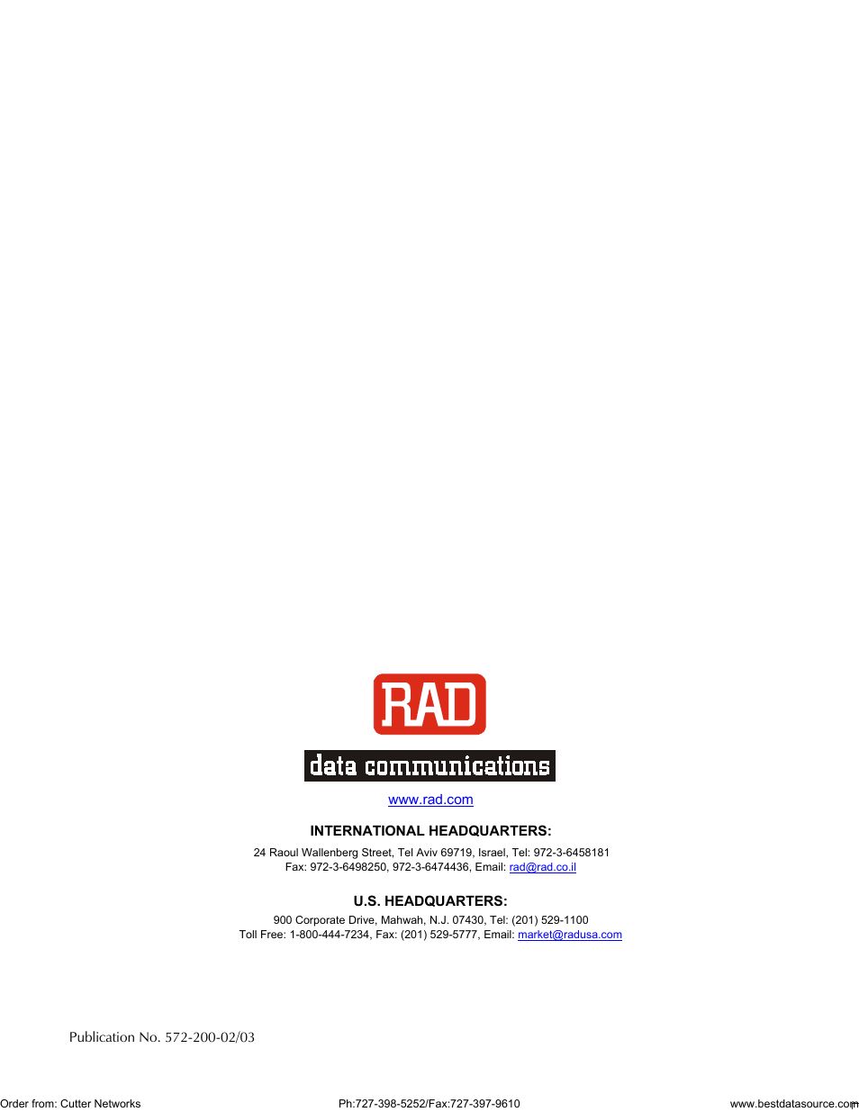 RAD Data comm MBE10-1D User Manual | Page 58 / 58