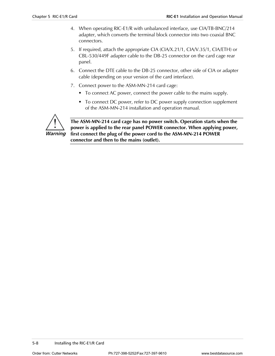 RAD Data comm E1 Interface Converter RIC-E1 User Manual | Page 40 / 99